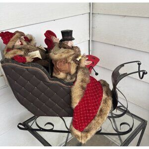 Valerie Parr Hill Dickens Family Carolers Christmas Sleigh 2013 Large 24x22"